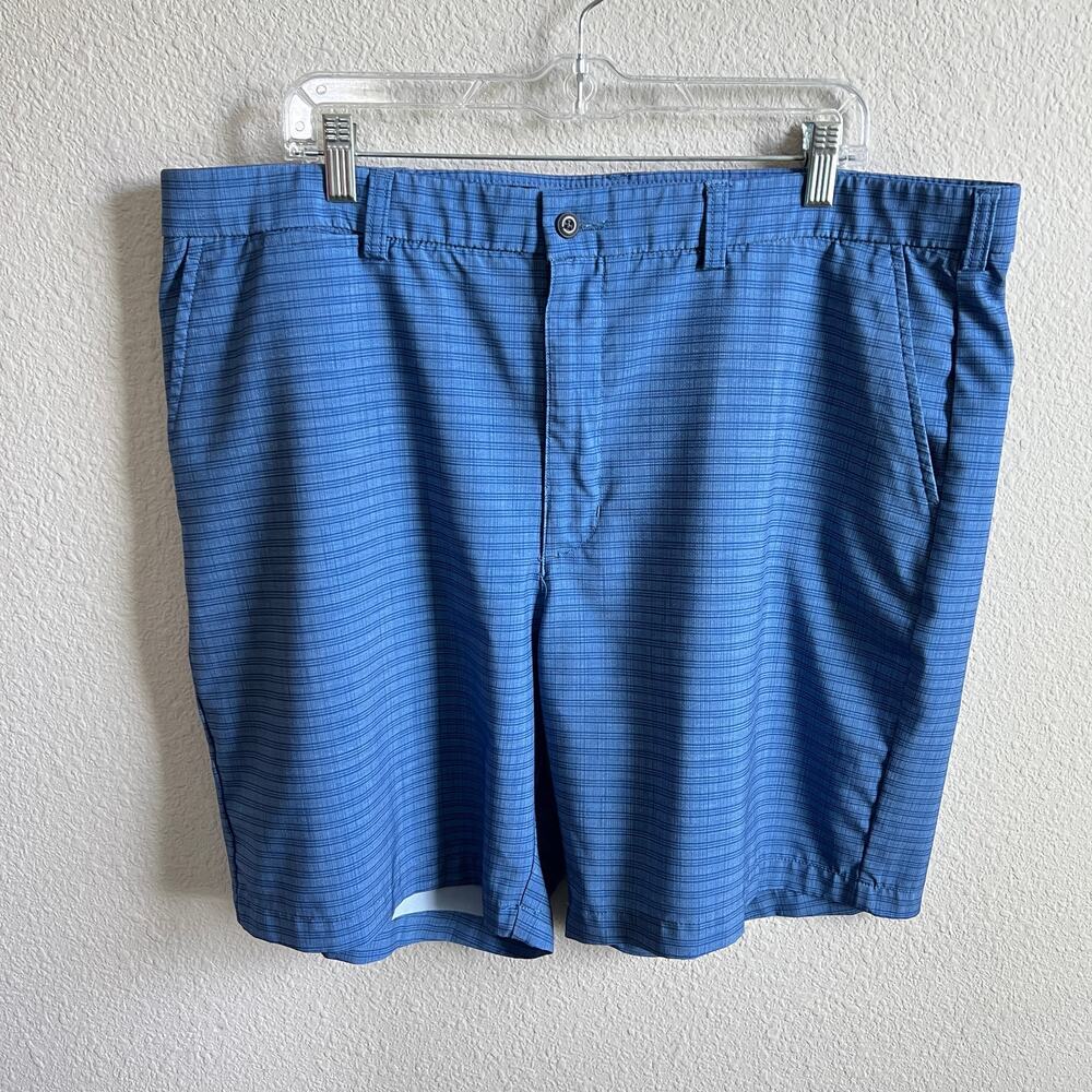 PGA Tour Blue Stripe Golf Shorts Men's 42 Stretch Outdoor Summer Comfort